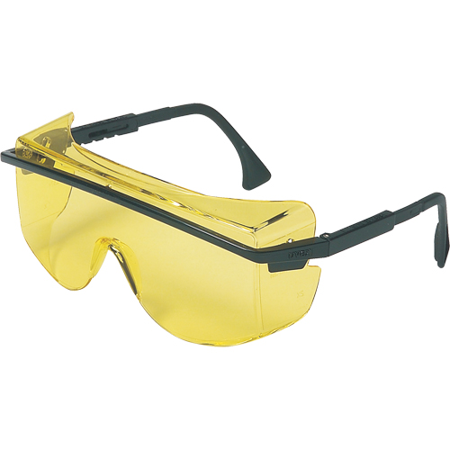 Lunettes de s&eacute;curit&eacute; Uvex Astrospec OTG 3001, Lentille Ambr&eacute;e, Anti-&eacute;gratignures, ANSI Z87+/R&eacute;pond ou surpasse la norme CSA Z94.3 Ontario Packaging