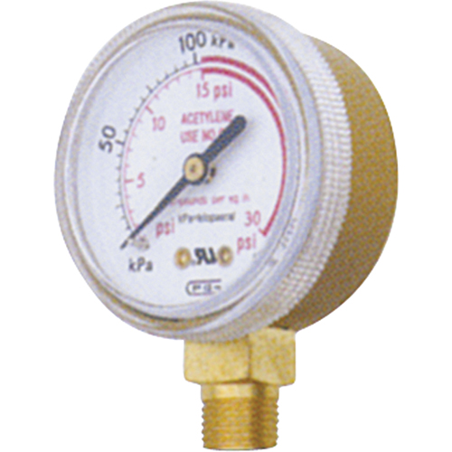 Pressure Gauges, 1-1/2" , 0-30 psi, Bottom Mount, Analogue Ontario Packaging