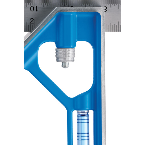 True Blue&reg; Combination Square, 12" L, 1/16" Graduations, Steel, Plain Ontario Packaging