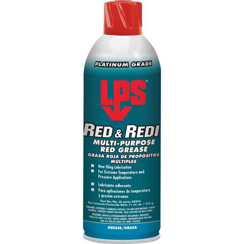 Red & Redi Multi-Purpose Red Grease, 16 oz., Aerosol Can Ontario Packaging
