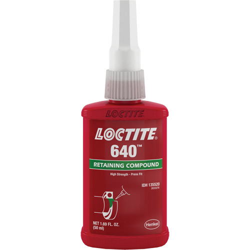 Retaining Compound 640 Medium Strength/High Temperature, 50 ml, Bottle, Green Ontario Packaging