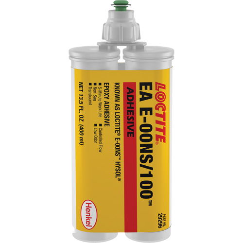 E-00NS Hysol Epoxy, 400 ml, Dual Cartridge, Two-Part, Translucent Ontario Packaging