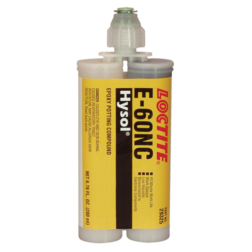 Adh&eacute;sifs structuraux non corrosifs pour les composants &eacute;lectriques E-60NC, 200 ml, Cartouche double, Deux composants, Noir Ontario Packaging