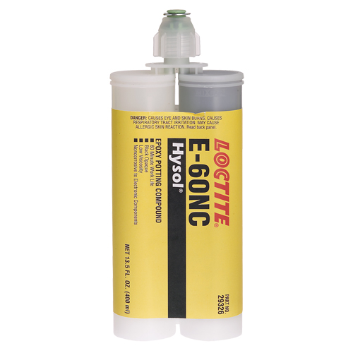Adh&eacute;sifs structuraux non corrosifs pour les composants &eacute;lectriques E-60NC, 400 ml, Cartouche double, Deux composants, Noir Ontario Packaging