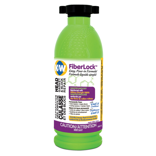 Fiberlock Head Gasket & Block Repair Fluid, Bottle, Beige Ontario Packaging