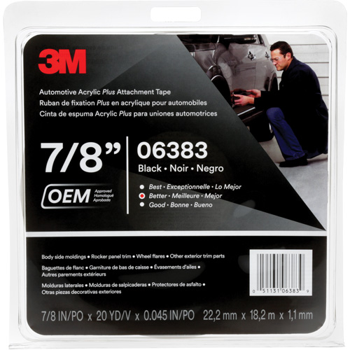3M Automotive Acrylic Tape, 18 M (60') L x 22 mm (7/8") W, 45 mils, Acrylic Ontario Packaging