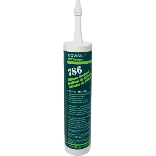Agent d'&eacute;tanch&eacute;it&eacute; &agrave; base de silicone Dowsil 786, 300 ml, Cartouche, Blanc Ontario Packaging