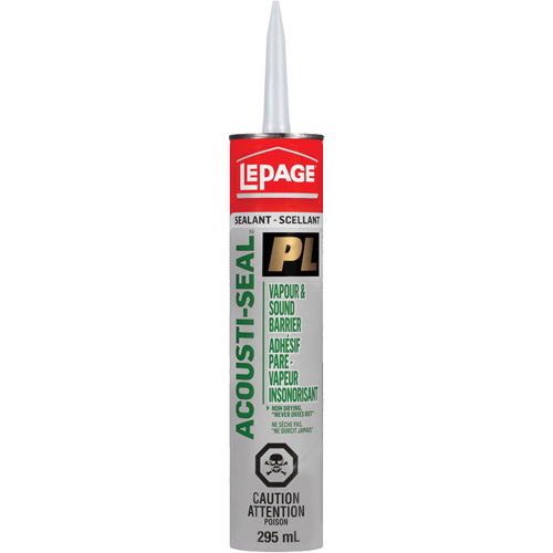PL&reg; Vapour Barrier & Sound Reduction Adhesive, 825 ml, Tube, Black Ontario Packaging
