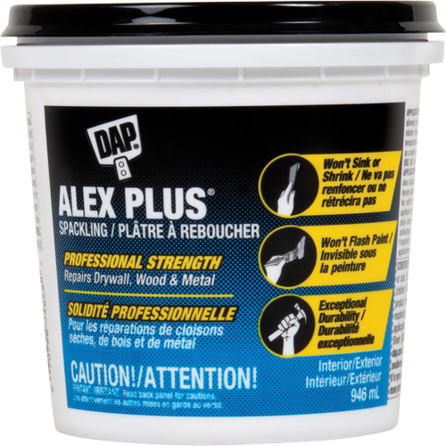 Alex Plus&reg; Spackling, 946 ml, Plastic Container Ontario Packaging
