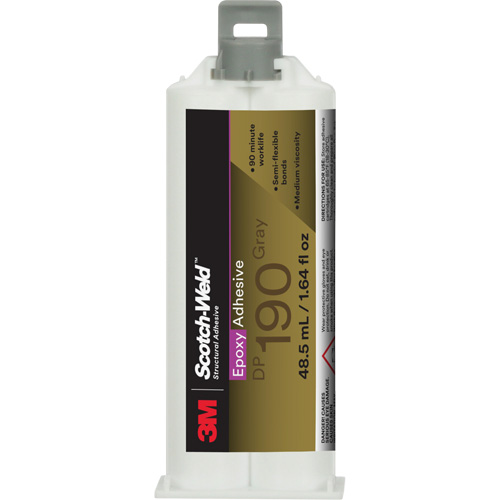 Scotch-Weld Epoxy Adhesive DP190, 1.64 fl. oz., Cartridge, Two-Part, Grey Ontario Packaging