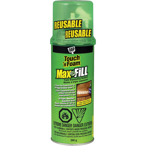 Scellant &agrave; triple expansion Touch 'n Foam Max Fill, 340 g, Canette a&eacute;rosol, Cr&egrave;me Ontario Packaging