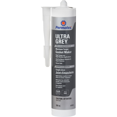 Compos&eacute; &agrave; joints de silicone RTV rigide pour couple &eacute;lev&eacute; Ultra Grey, Cartouche, Gris Ontario Packaging