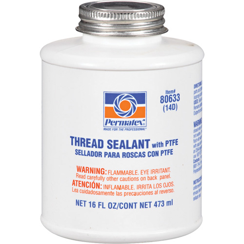 Thread Sealant with PTFE, Brush-Top Can, 473 ml, -54° C - 149° C/-65° F - 300° F Ontario Packaging