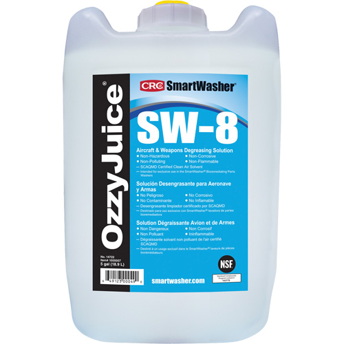 SmartWasher&reg; Ozzyjuice&reg; SW-8 Aircraft & Weapons Degreasing Solution, Jug Ontario Packaging