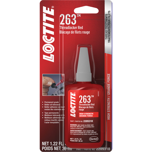 Compos&eacute; de blocage 263, Rouge, &eacute;lev&eacute;, 36 ml, Bouteille Ontario Packaging