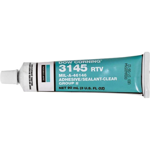 Scellant adh&eacute;sif &agrave; la silicone Dowsil RTV 3145 MIL-A-46146, Tube, Transparent Ontario Packaging