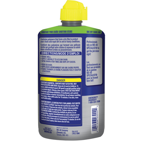Bike Dry Chain Lubricant, Bottle Ontario Packaging