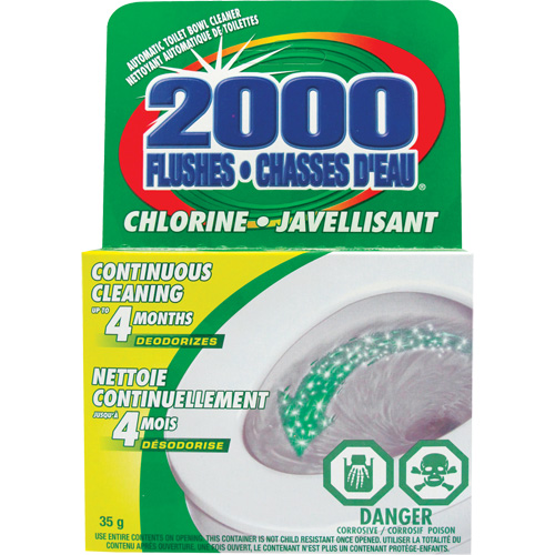 D&eacute;tergent pour cuvette de toilette 2000 Flushes avec agent de blanchiement, 35 g, Tampon Ontario Packaging