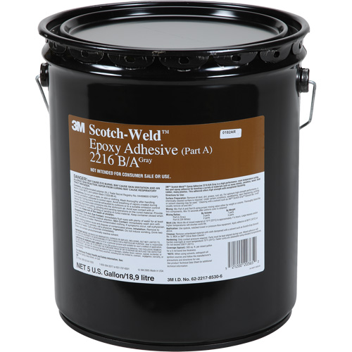 Adh&eacute;sif Scotch-Weld, 5 gal., Seau, Deux composants, Gris Ontario Packaging