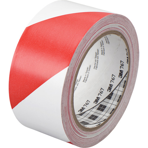 Hazard Warning Tape 767, 50.8 mm (2") x 33 m (108'), Red/White Ontario Packaging