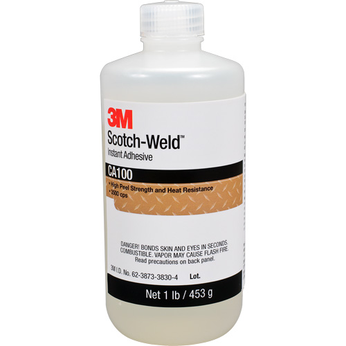 Scotch-Weld Instant Adhesive CA100, Off-White, Bottle, 1 lbs. Ontario Packaging