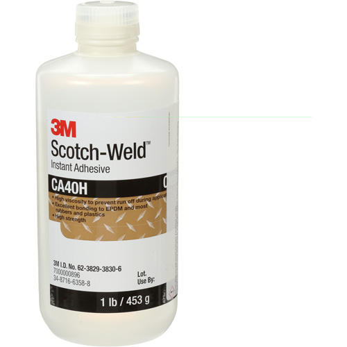 Scotch-Weld Instant Adhesive, Clear, Bottle, 1 lbs. Ontario Packaging