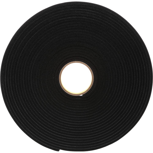 4504 Vinyl Foam Tape, 25.4 mm (1") W x 16.5 m (54') L, 250 mils, Black Ontario Packaging