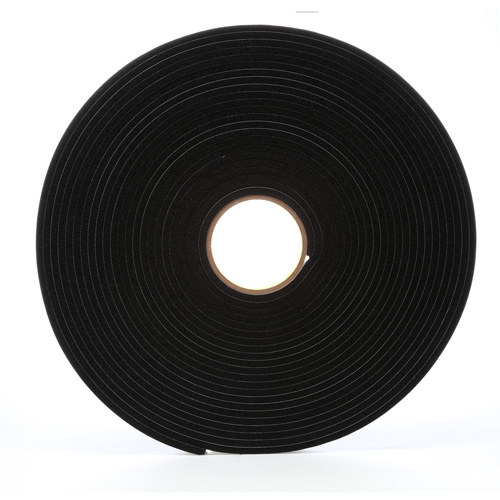 4504 Vinyl Foam Tape, 19 mm (3/4") W x 16.5 m (54') L, 250 mils, Black Ontario Packaging