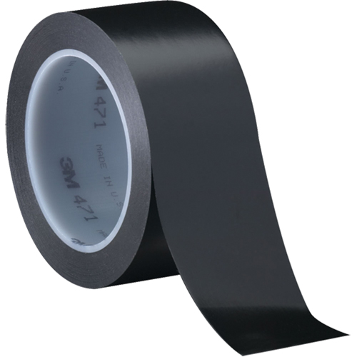 Ruban en vinyle 471, 12 mm (1/2") la x 32,9 m (108') lo, 5,3 mils, Noir Ontario Packaging