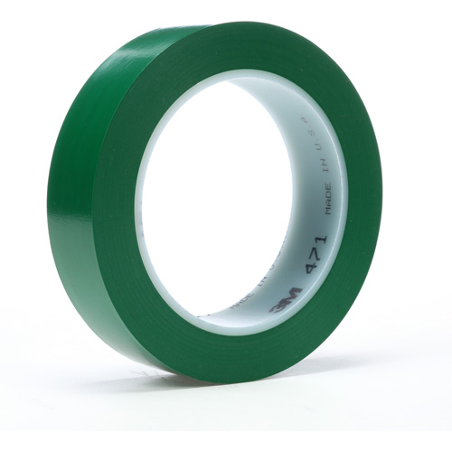 471 Vinyl Tape, 19 mm (3/4") W x 32.9 m (108') L, 5.2 mils, Green Ontario Packaging