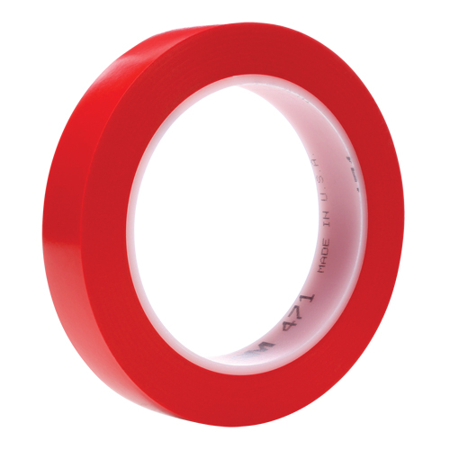 Ruban en vinyle 471, 19 mm (3/4") la x 32,9 m (108') lo, 5,3 mils, Rouge Ontario Packaging