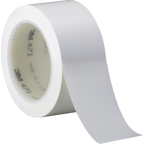 471 Vinyl Tape, 38 mm (1-1/2") W x 32.9 m (108') L, 5.2 mils, White Ontario Packaging