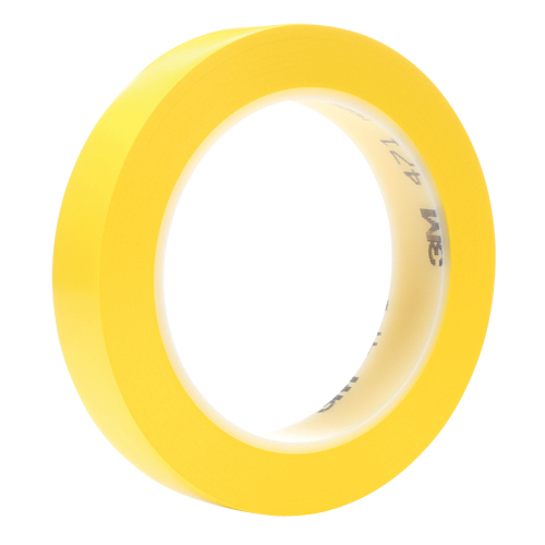 471 Vinyl Tape, 19 mm (3/4") W x 32.9 m (108') L, 5.3 mils, Yellow Ontario Packaging
