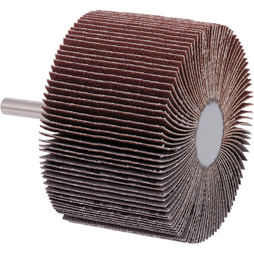 Mounted Flap Wheel, A80 Grit, 3" x 2" x 1/4" Ontario Packaging