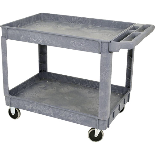 JPTC-3624 Chariot d'atelier robuste en polypropyl&egrave;ne, 2 niveaux, 46" la x 25-1/2" p x 33-1/4" h, 500 lb Cap Ontario Packaging