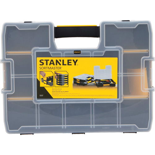 Organisateur empilable pour petites pi&egrave;ces SortMaster, 17-3/8" la x 13" p x 3-1/2" h, Noir Ontario Packaging