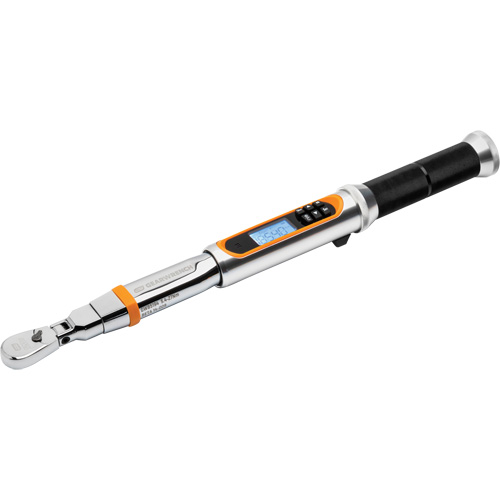 Cl&eacute; dynamom&eacute;trique &agrave; t&ecirc;te flexible 120XP avec angle, &eacute;lectronique, Entraînement 1/4" carr&eacute;, 24 - 240 lb-po Ontario Packaging