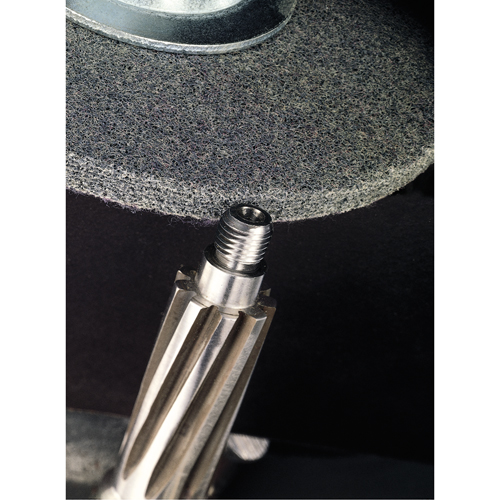 Scotch-Brite EXL Unitized Deburring Wheels, 1" x 1", 3/16" Arbor, 2A Grit, Aluminum Oxide Ontario Packaging