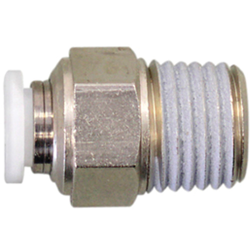 Straight Threaded Connector, 1/4", Brass, NPT Thread Ontario Packaging