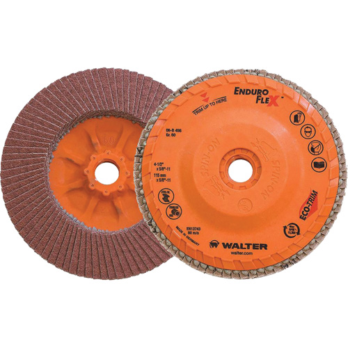 Enduro-Flex Flap Disc, 4-1/2" x 5/8"-11, Type 27, 60 Grit, Zirconia Alumina Ontario Packaging