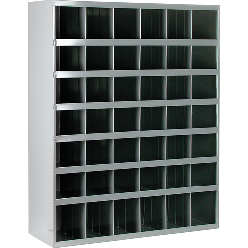 Steel Storage Bin Cabinet, 33-3/4" W x 12" D x 42" H, Grey Ontario Packaging