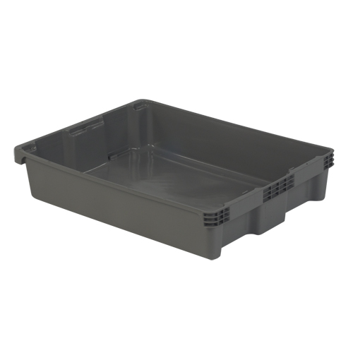 Contenants Stack-N-Nest Polylewton, 6,1" x 29,6" x 22,4", Gris Ontario Packaging