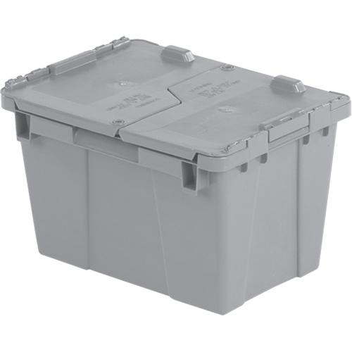 Flipak&reg; Polyethylene Plastic (PE) Distribution Containers, 15.2" x 10.9" x 9.7", Grey Ontario Packaging