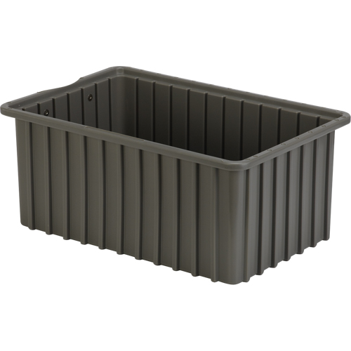 Divider Box&reg; Containers, Polyethylene, 16.5" W x 10.9" D x 7" H, Grey Ontario Packaging