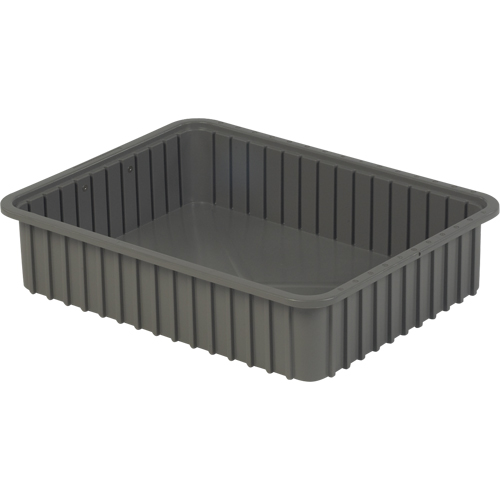 Divider Box&reg; Containers, Polyethylene, 22.4" W x 17.4" D x 5" H, Grey Ontario Packaging