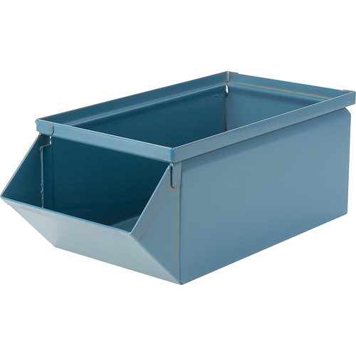 Steel Bin, 100 lbs. Cap., 12" W x 20-1/2" D x 9-1/2" H, Blue Ontario Packaging