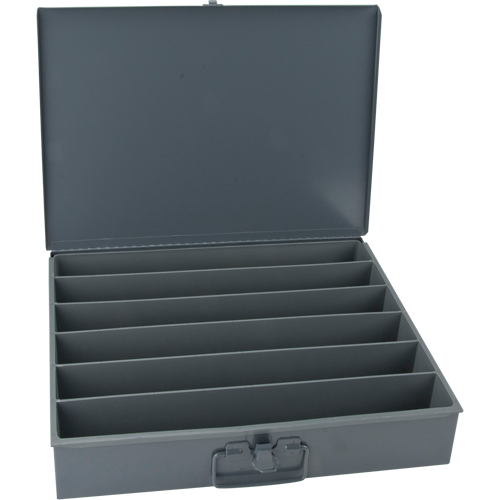 Compartment Steel Scoop Boxes , 18.34" W x 12.16" D x 3.16" H, 6 Horizontal Compartments Ontario Packaging