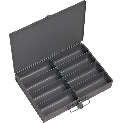 Boîtes &agrave; fond courb&eacute;, Acier, 8 compartiments, 13-3/8" la x 9-1/4" p, 2" h, Gris Ontario Packaging