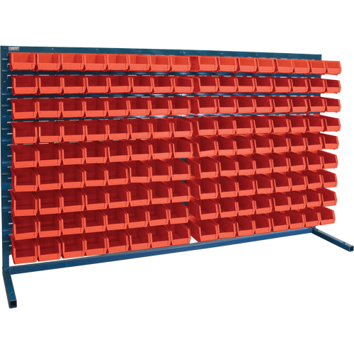 Louvered Rack with Bins, 144 Bins, 72" W x 15" D x 40" H Ontario Packaging