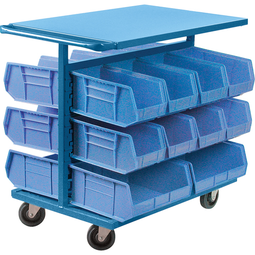 Bin Cart with Bins, Double-sided, 20 bins, 24" W x 38-1/2" D x 36-1/2" H Ontario Packaging